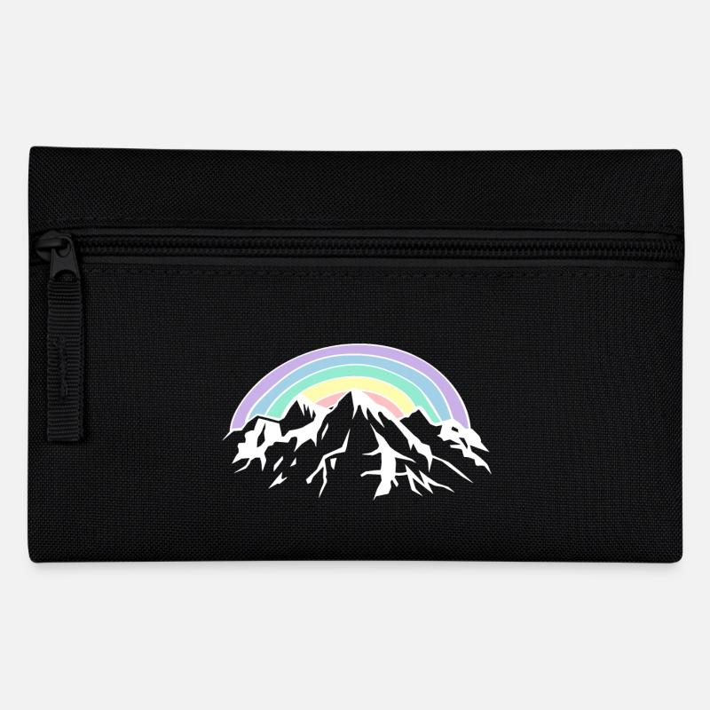 Regenbogen und Berge - Federtasche - Schwarz