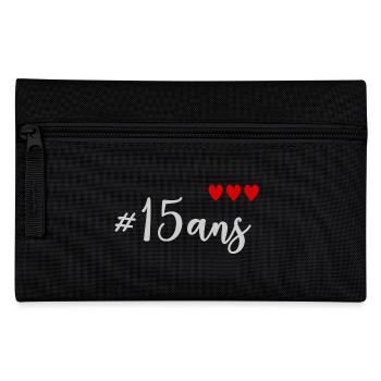 15 YEARS OLD. Birthday. HAPPY BIRTHDAY. HAPPY ANNIV - Pencil Case - black - Front