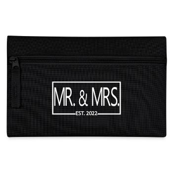 Mr. & Mrs. Est. 2022 - Men & Women Wedding Gift - Pencil Case - black - Front