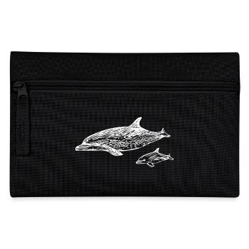 Delfine schwimmen - Baby Delphin Design - Federtasche - Schwarz - Vorne