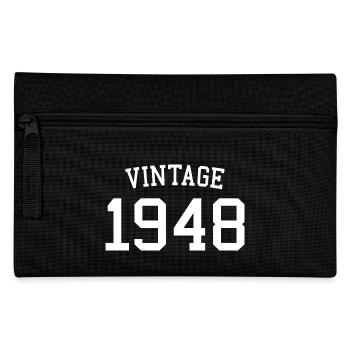 Jahrgang 1948 - 74 Jahre alt, Geschenk zum 74. Geburtstag - Federtasche - Schwarz - Vorne