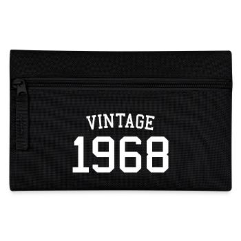 Vintage 1968 - 54 Years Old, 54th Birthday Gift - Pencil Case - black - Front