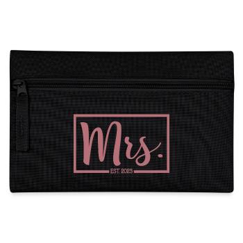Mme Est. 2023 Fiançailles Mariage Douche nuptiale - Trousse - noir - Devant
