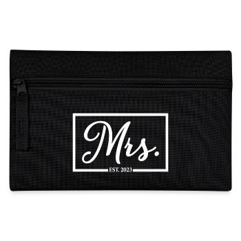 Mme Est. 2023 Fiançailles Mariage Douche nuptiale - Trousse - noir - Devant