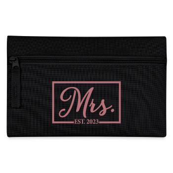 Mme Est. 2023 Fiançailles Mariage Douche nuptiale - Trousse - noir - Devant