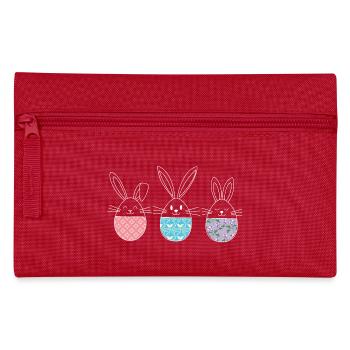 Easter, Cute Easter Bunnies Easter Eggs Drawing - Pencil Case - red - Front