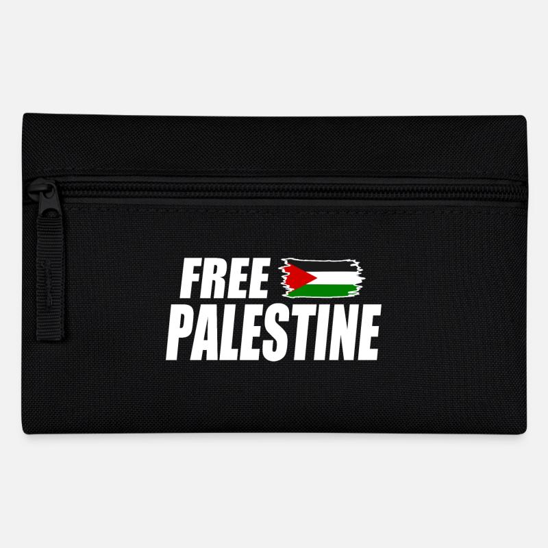 Free palestine - Federtasche - Schwarz