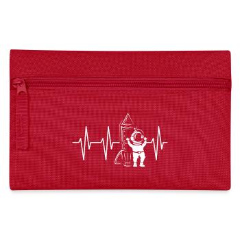 Rocketman Heartbeat Pulse Rocket Astronaut Symbol - Pencil Case - red - Front