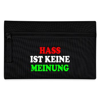 hass ist keine meinung - Federtasche - Schwarz - Vorne