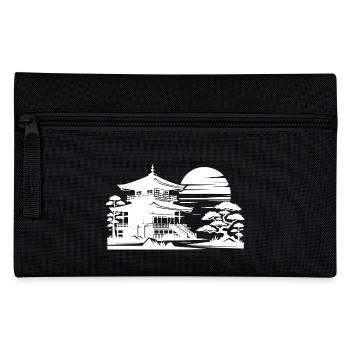 Sunrise Japanese Landscape Tree Temple - Pencil Case - black - Front