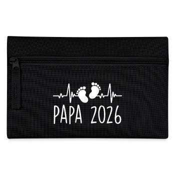 Papa 2026 Frequenz Herschlag Vatertagsgeschenk - Federtasche - Schwarz - Vorne