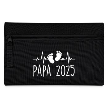 Papa 2025 Frequenz Herschlag Vatertagsgeschenk - Federtasche - Schwarz - Vorne