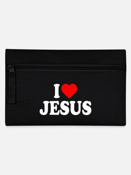 I love jesus - Federtasche - Schwarz