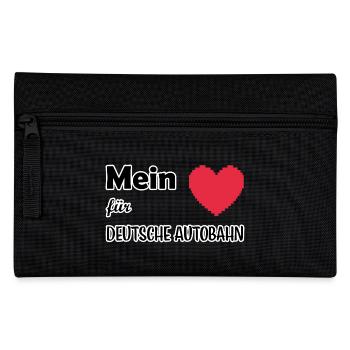 Mein Herz für Deutsche Autobahn - Federtasche - Schwarz - Vorne