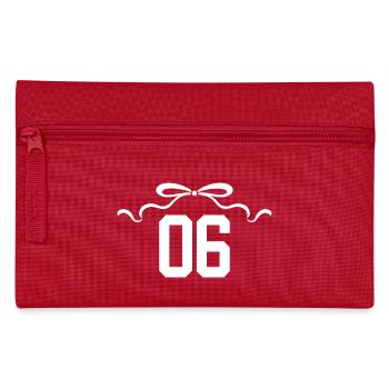 Number 6 Knot - 6th Anniversary - Pencil Case - red - Front