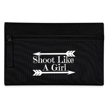 Archery Shoot Like A Girl - Pencil Case - black - Front