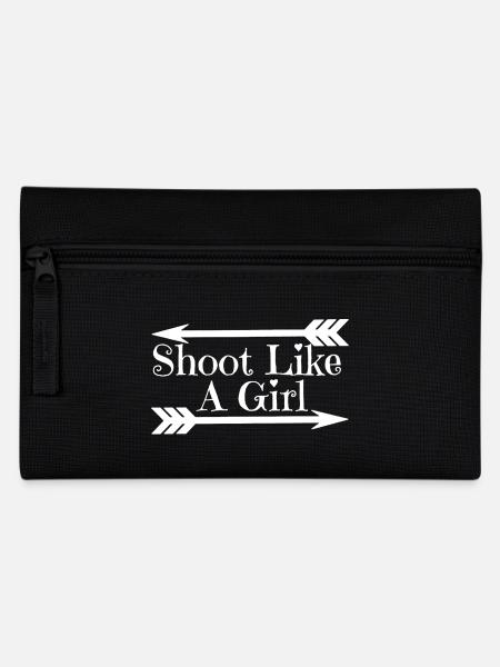 Archery Shoot Like A Girl - Pencil Case - black