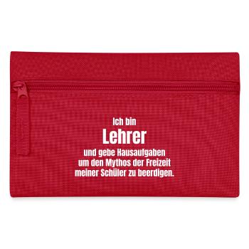 Lehrer Hausaufgaben - Federtasche - Rot - Vorne