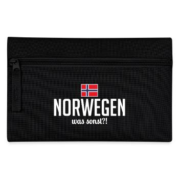 Norwegen was sonst Spruch Skandinavien Urlaub - Federtasche - Schwarz - Vorne
