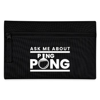 Tischtennisschläger Ping Pong Spruch Geschenk - Federtasche - Schwarz - Vorne