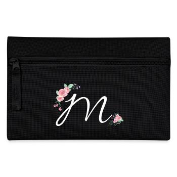 Letter m flowers - Pencil Case - black - Front