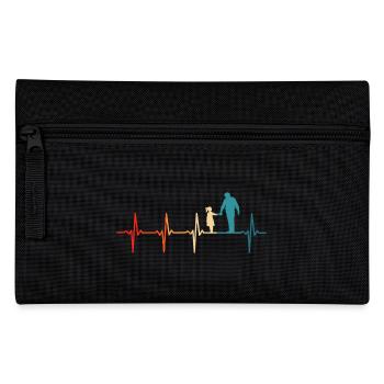 Vater und tochter Herzschlag Opa und Enkelin - Federtasche - Schwarz - Vorne