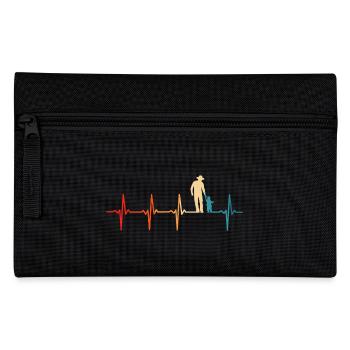Father with son retro dad and son - Pencil Case - black - Front