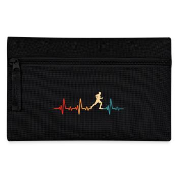 Laufen Joggen Herzschlag T-shirt Marathon Läufer - Federtasche - Schwarz - Vorne