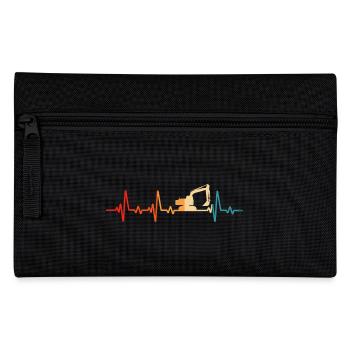 Retro Excavator Excavator Driver Construction Site - Pencil Case - black - Front