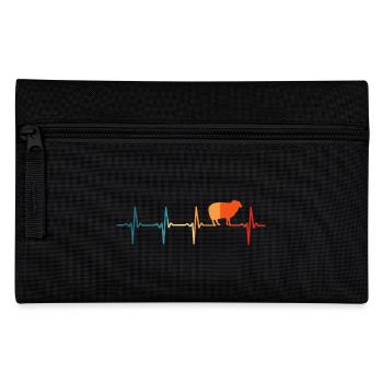 Sheep Heartbeat T Shirt Funny Sheep - Pencil Case - black - Front