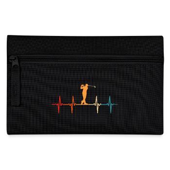 Retro Golf Golfen Herzchlag Golfer - Federtasche - Schwarz - Vorne