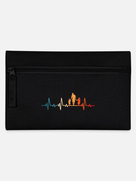 Vater und tochter sohn retro tochter und sohn - Federtasche - Schwarz