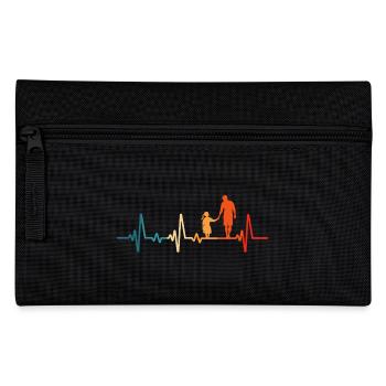 Vater und tochter Herzschlag Opa und Enkelin - Federtasche - Schwarz - Vorne