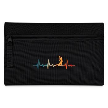 Retro Basketball Herzschlag basketballer - Federtasche - Schwarz - Vorne