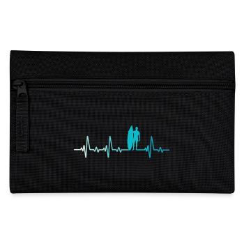 Retro Surf Heartbeat Surfing Surfer - Pencil Case - black - Front