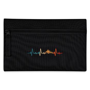 Retro Karting Heartbeat Gift Go Kart - Pencil Case - black - Front