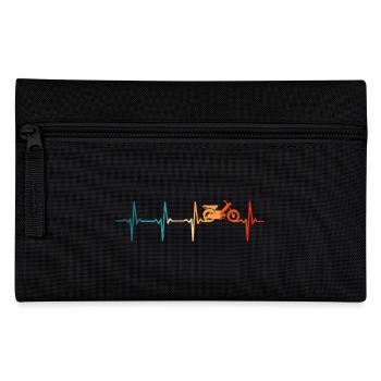 Mofa Mofaroller Herzschlag Mofa Mofafahrer - Federtasche - Schwarz - Vorne