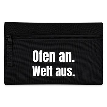 Backhofen an und die Welt aus. - Federtasche - Schwarz - Vorne