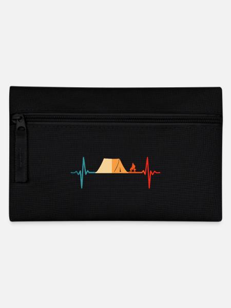 Camping Zelt Herzschlag Camper - Federtasche - Schwarz