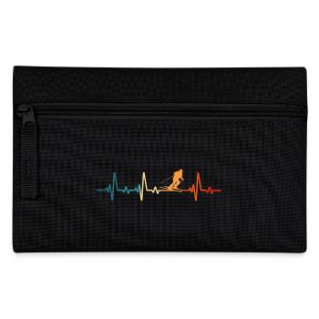 Skiing Heartbeat Ski Skier - Pencil Case - black - Front