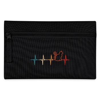 cat retro heartbeat cats cat - Pencil Case - black - Front