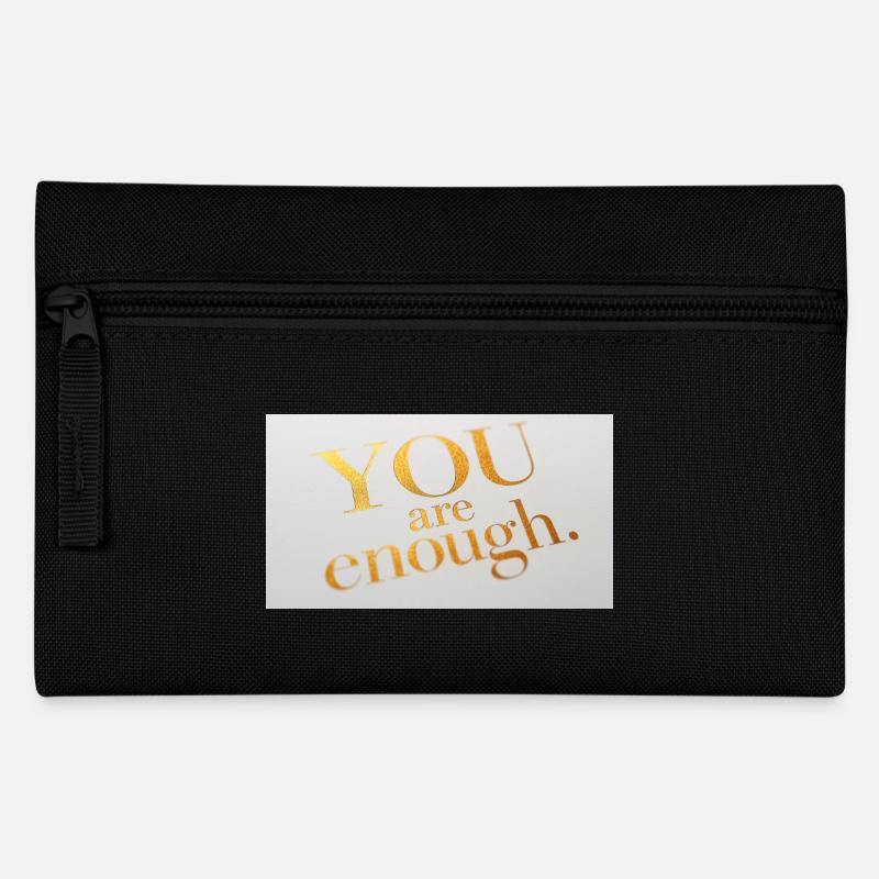 Motivational Gold Foil Text Print - Pencil Case - black