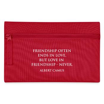 Albert Camus Friendship Love Paradox quote - Pencil Case - red - Front