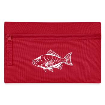 Fish Fish T-shirt Gift Angler - Pencil Case - red - Front