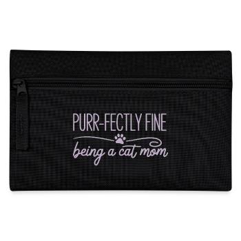 Purr Fectly Fine Being A Cat Mom Katzenmama - Pencil Case - black - Front