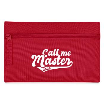 Master 2026 Abschluss Promotion Sponsion - Federtasche - Rot - Vorne