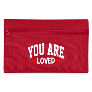 You Are Loved Herz Typografie - Federtasche - Rot - Vorne