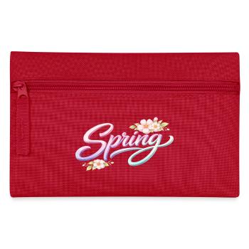 Spring Schriftzug mit Blüten - Federtasche - Rot - Vorne