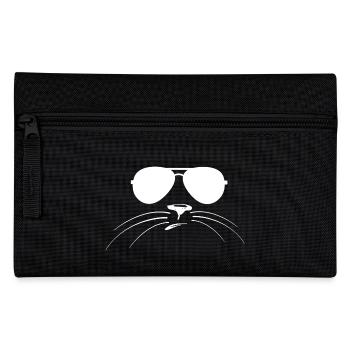 Cats face with sunglasses - Pencil Case - black - Front