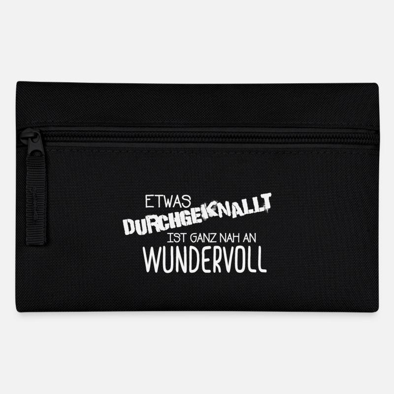 Etwas duchgeknallt ist ganz nah an wundervoll. - Federtasche - Schwarz